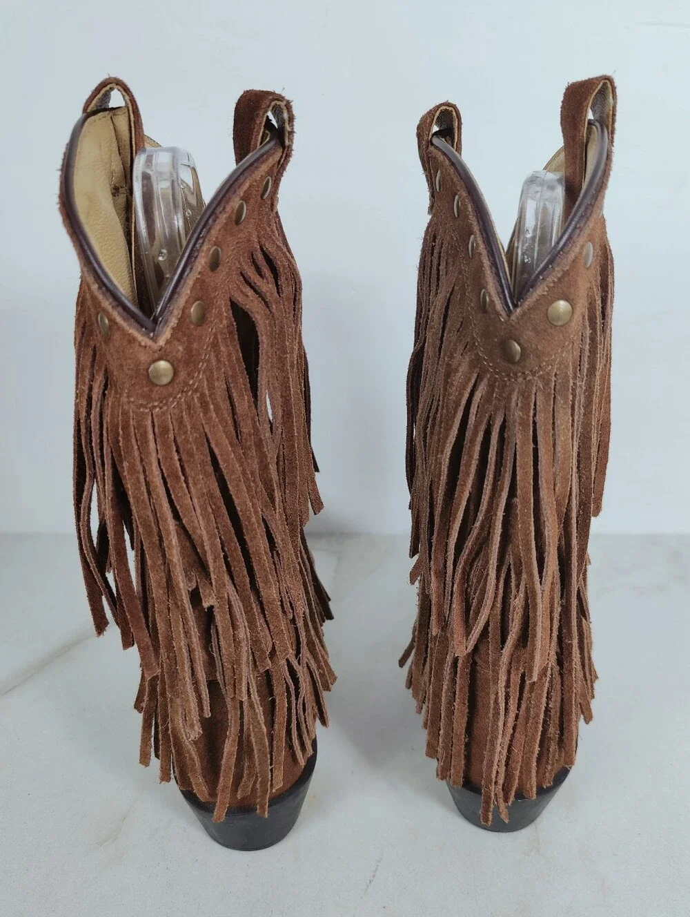 Smoky Mountain Kids Wisteria Brown Suede Double Fringe Western Cowboy Boots, 3.5